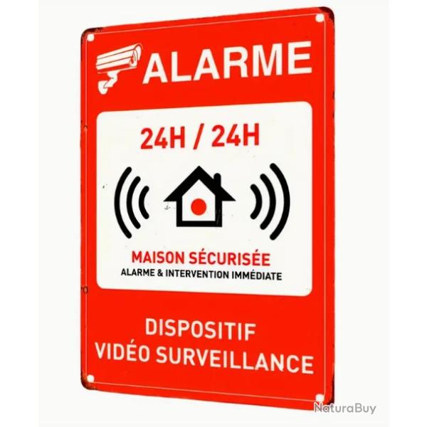 Panneau Alarme Maison s�curis� 24h/24 dispositif vid�o surveillance avec effet rouille