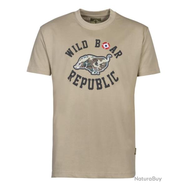 Tee shirt Percussion Wild Boar Republic sanglier courant Beige