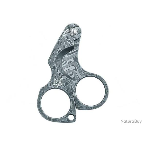 COUPE CIGARE FOX PRODUCTION "FIGARO" 7.6CM ACIER DAMAS (120 couches) NUMEROTE + ETUI