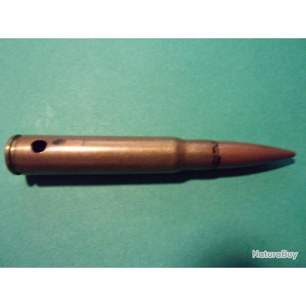 1 Munition en 7,92x57 de 67 ( 67. S8. T. ) tui laiton, balle blinde cuivre, neutralise.