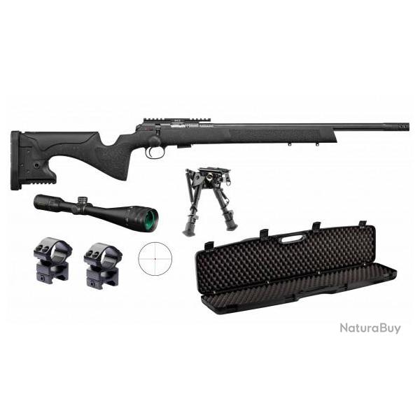 Pack Carabine 22lr CZ 457 Long Range + Lunette + Bipied + Mallette