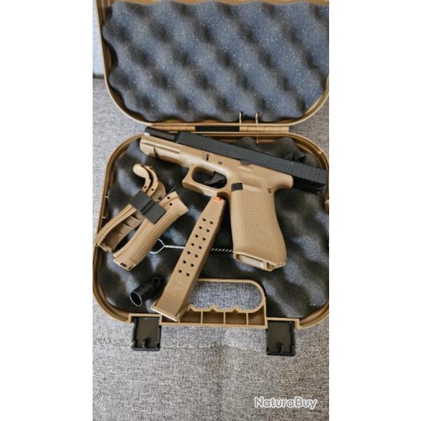 GLOCK 17 GEN5 edition French Army CAL 9 MM PAK Coyote + Mallette Officielle + quelques munitions.
