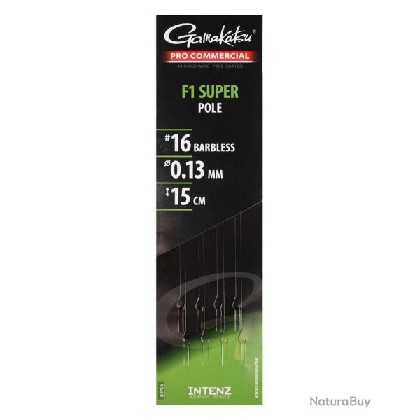 GAMAKATSU BAS DE LIGNE PRO COMMERCIAL F1 POLE GAMAKATSU 0,13mm 16 15cm