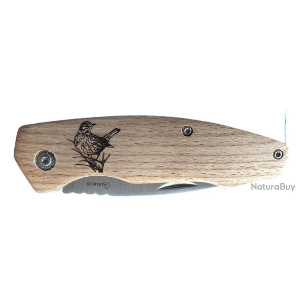 COUTEAU PLIANT GRAVURE GRIVE + PRENOM SUR LAME 19875