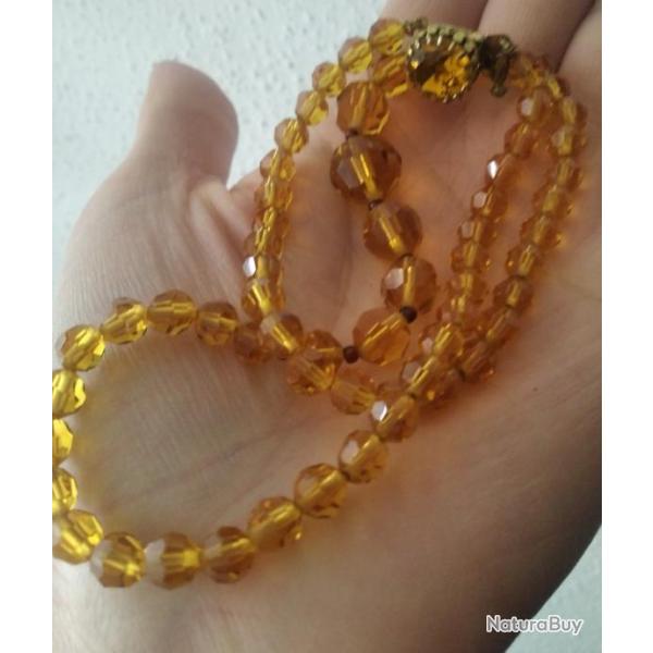 COLLIER EN CRYSTAL VINTAGE ANNEES 60/70 FABRIQU� EN URSS CCCP