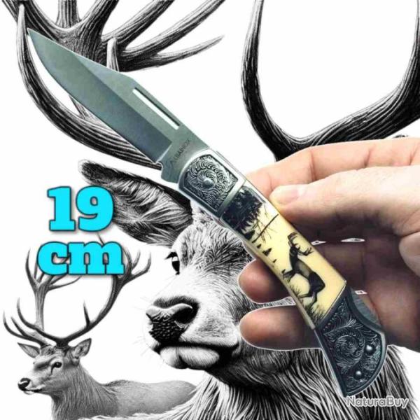 Couteau pliant Albainox CERF mitres grav�es