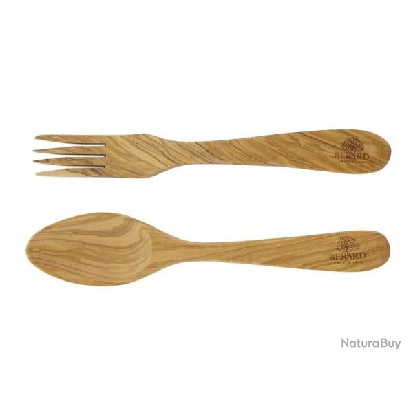 BEL1617 COUVERT A SALADE 2 PIECES OLIVIER 25CM NEUF