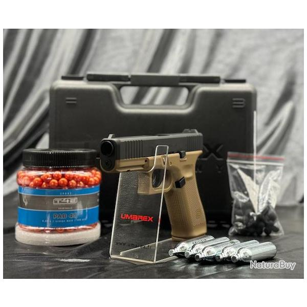 Pack PAB Pr�t A Tirer PISTOLET GLOCK 17 GEN5 CAL 43 PAINTBALL T4E COYOTE