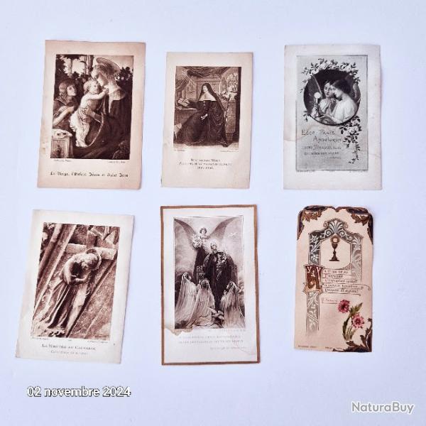 Lot de 6 images religieuses de 1909 � 1923