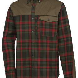Chemise de chasse Spreewald, Parforce (Couleur: Olive / Rouge &agrave; carreaux, Taille: M)