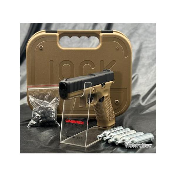 Edition limit�e - "PACK Pr�t A Tirer" PISTOLET GLOCK 17 GEN5 CAL 43 PAINTBALL T4E COYOTE FRENCH ARMY
