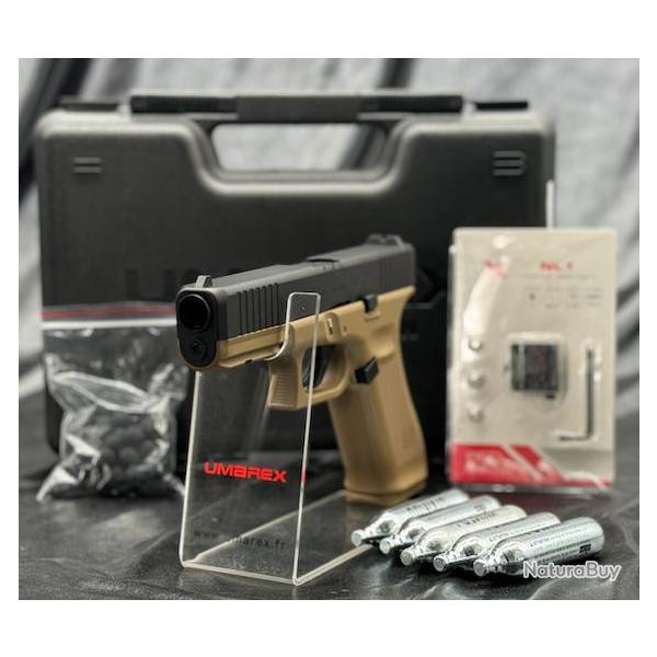 Pack Laser Pr�t A Tirer PISTOLET GLOCK 17 GEN5 CAL 43 PAINTBALL T4E COYOTE