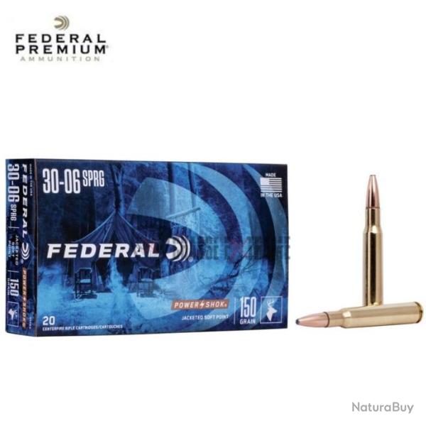 20 Munitions FEDERAL PowerShok Cal 30-06 150Gr Soft Point