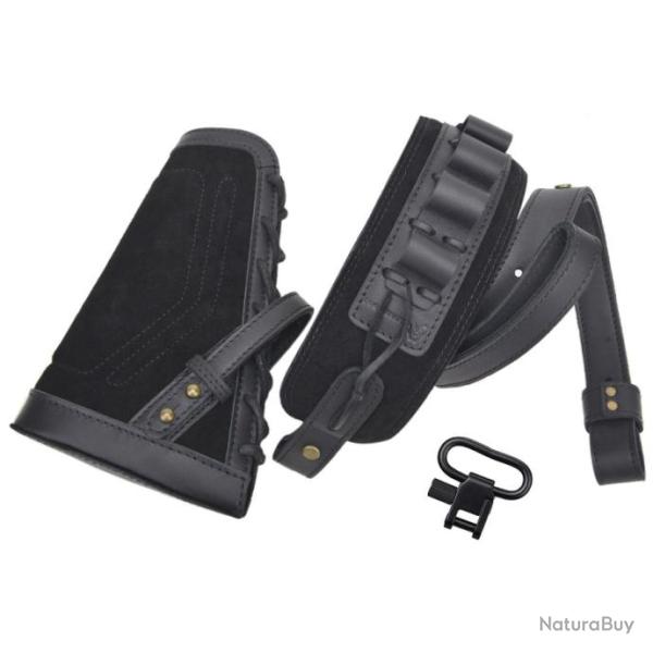 �charpe de fusil de chasse en cuir durable Black 16GA