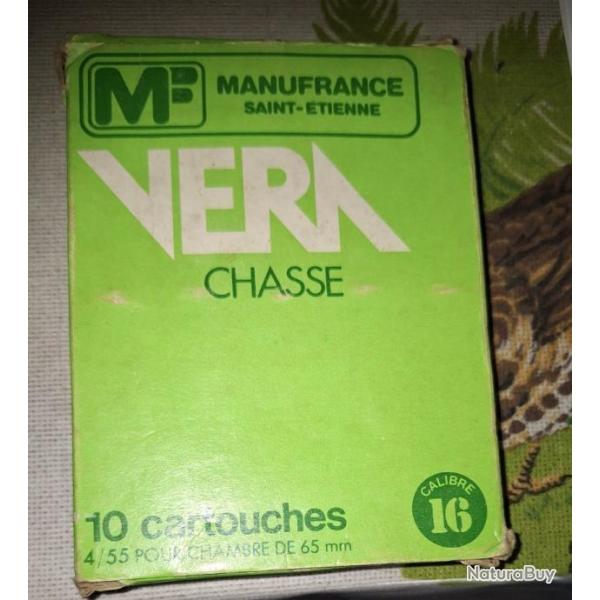 Lot de 10 cartouches Manufrance Cal 16 en douilles de 65. N�7