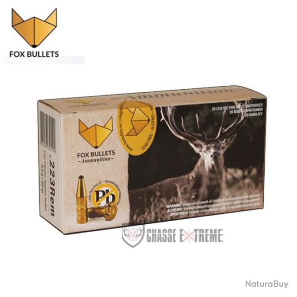 20 Cartouches FOX BULLETS Cal 223 Rem 50Gr Fox Classic Hunter