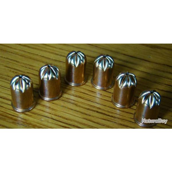 1 LOT DE 6 MUNITIONS NON LETALES CHARGEES A BLANC POUR GROS REVOLVERS Cal: 9mm//38//380//