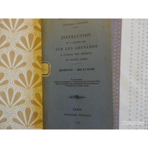 livre sur les grenades Franaises de 1922