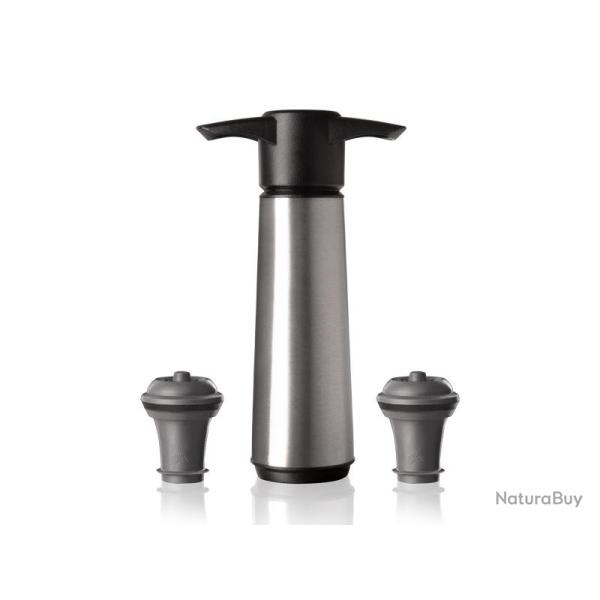 BEL1639 POMPE A VIDE VACU VIN "WINE SAVER" INOX BROSSE NEUF