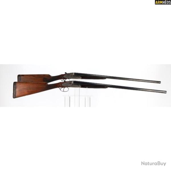 VRAIE PAIRE DE FUSILS JUXTAPOSEES A PLATINE ARTISAN ESPAGNOL CAL. 20 (0001704)