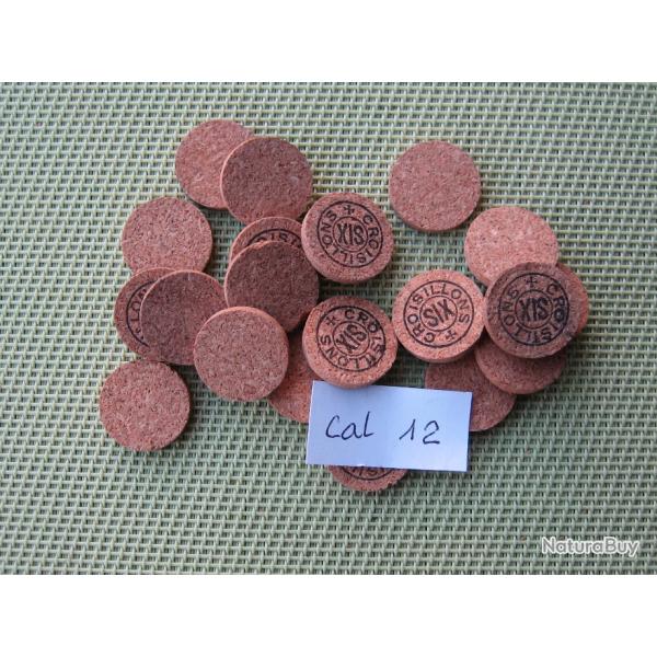 Lot  de  100  rondelles  li�ge  No  6  ou  neutres  cal  12