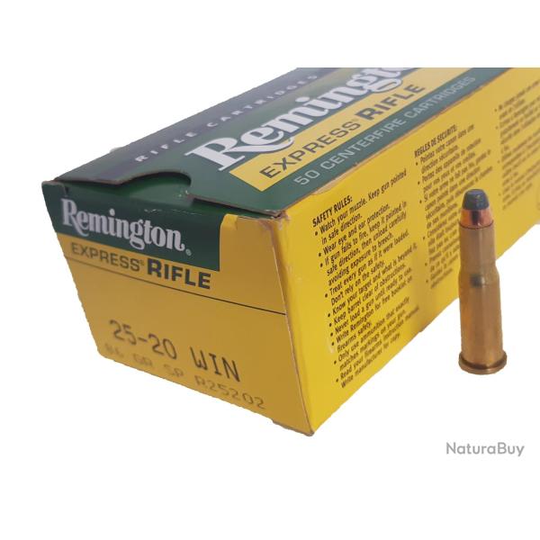 Munitions REMINGTON calibre 25-20 Win 86gr - 5.6g x50