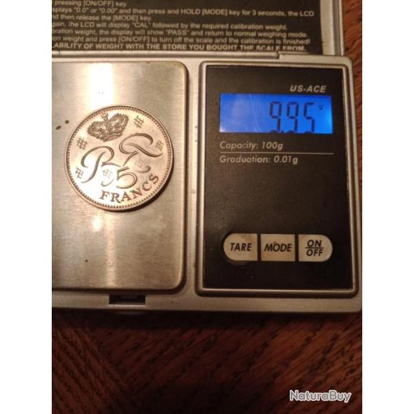 Pi�ce 5 francs monaco 1971