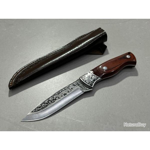 Couteau Russe savane avec �tui cuir