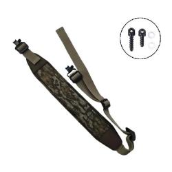 Bretelle néoprène beige pour carabine de chasse + 2 vis grenadières