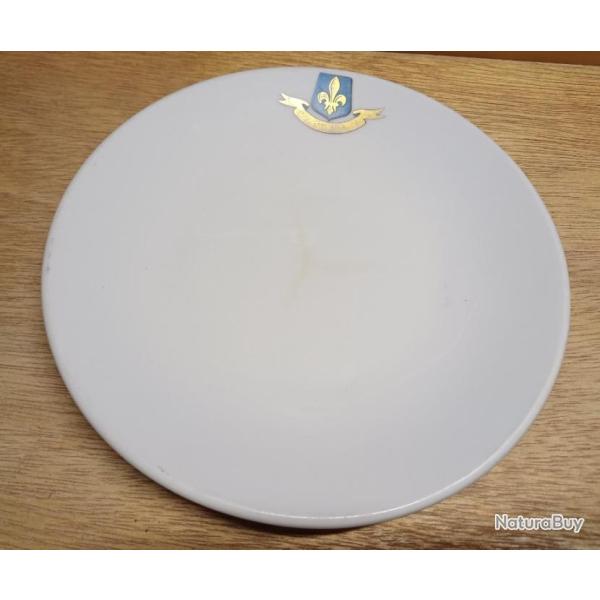 RARE assiette � dessert militaire logo fleur de lys - porcelaine de Limoges