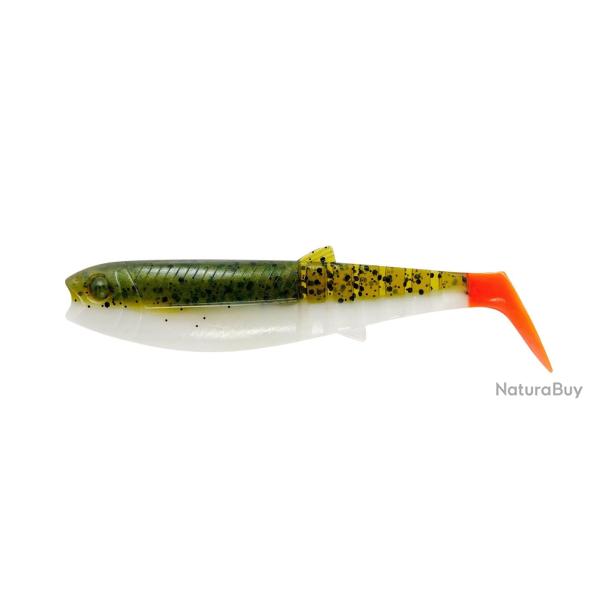 Leurre SAVAGE GEAR Cannibal Shad 8cm � l'unit� Olive Hot Orange
