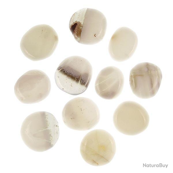 Galet plat opale blanche - A l'unit�