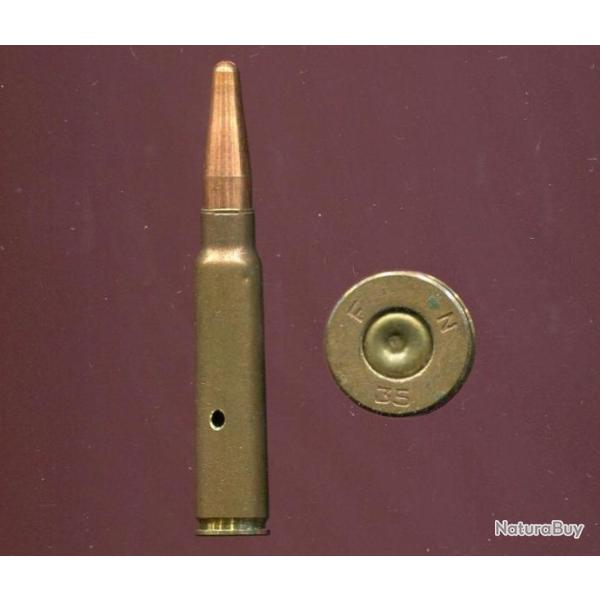 7.65 x 53 Mauser Belge - RARE propulsive DBT - balle tronconique en cuivre  - neutralis�e