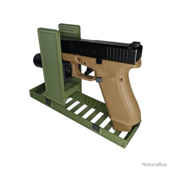 R�telier modulaire pour pistolet et revolver Vert et noir Made in France