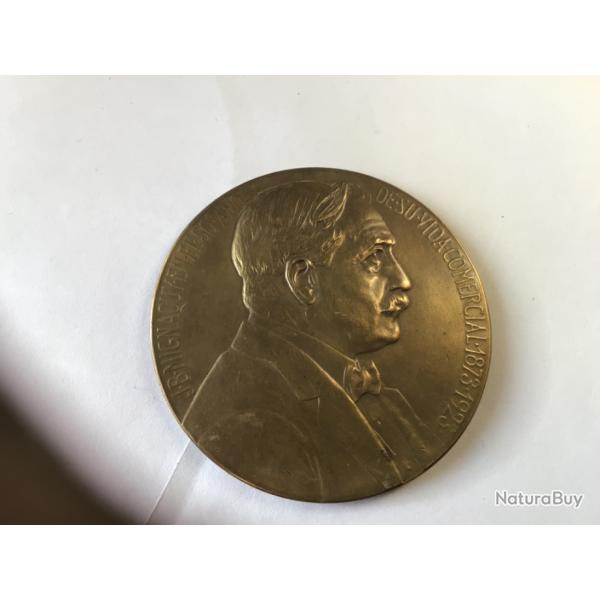 VENDU PAR LE-CUIRASSIER BELLE MDAILLE BRONZE JB MIGNAQUY 50EME ANNIVERSAIRE COMMERCIAL 1873/1923