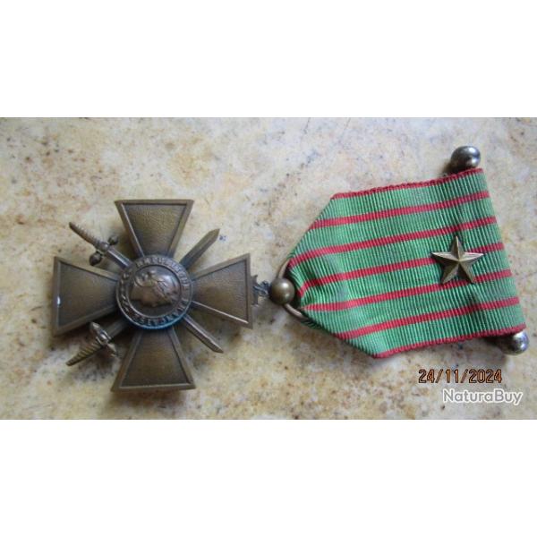 croix guerre dat�e 1916 citation ww1 premi�re grande guerre mondiale 1914 1918  14 18 barrette