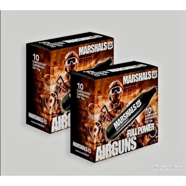 R�DUCTION! PACK PNA / MARSHALS PACK 2 FOIS 10 SPARCLETTES CO2 12G BLACK POWER!