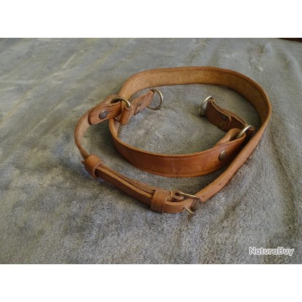 Baudrier militaire en cuir fauve