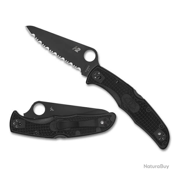 C91SBBK2 Couteau pliant � dents Spyderco Pacific salt 2 noir