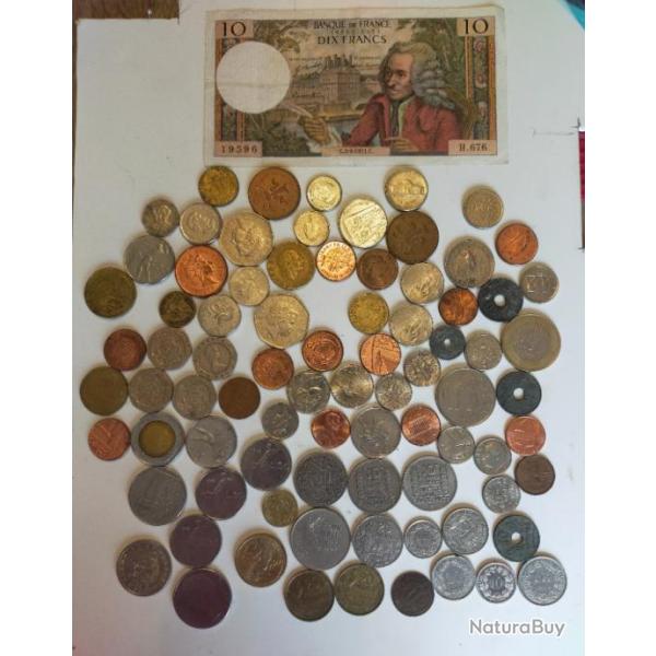 Lot pi�ces de monnaie diverses