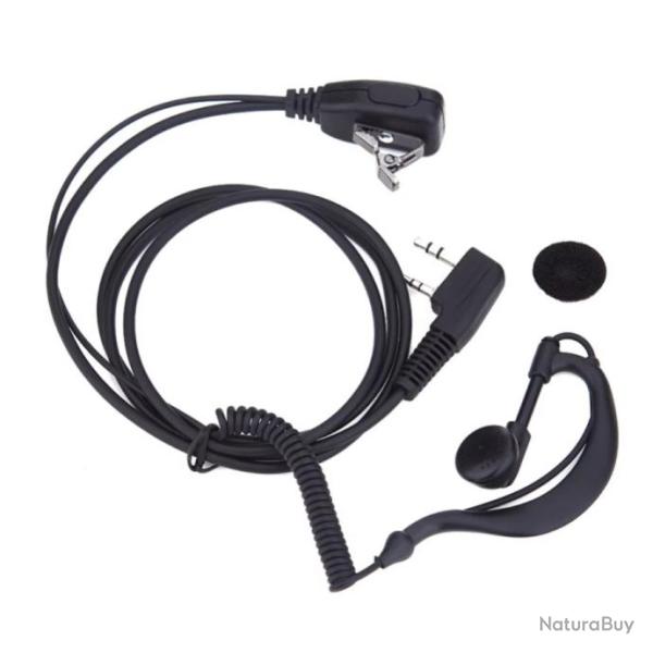 Oreillette pour talkie-walkie BAOFENG UV5R/KENWOOD/HY, micro, filaire, Radio �coute - Promo