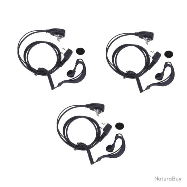 3x Oreillettes pour talkie-walkie BAOFENG UV5R/KENWOOD/HY, micro, filaire, Radio �coute - Promo