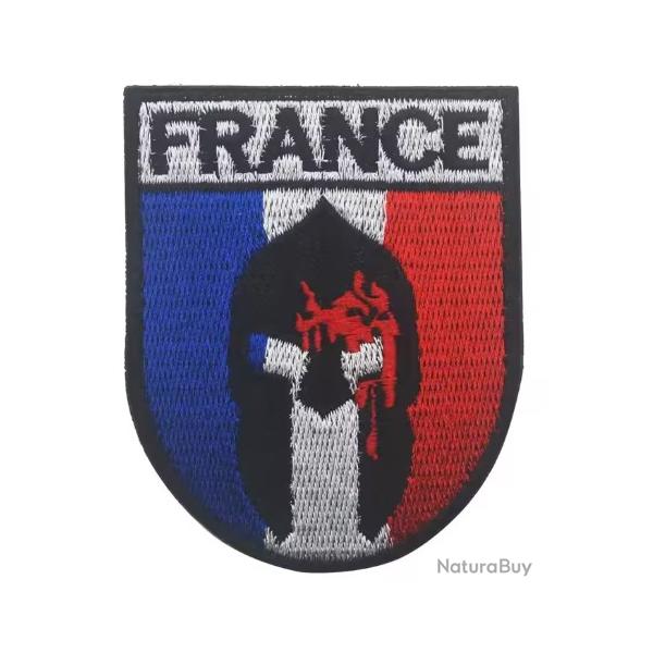 Ecusson/patch - France + Casque - velcro - Livraison gratuite