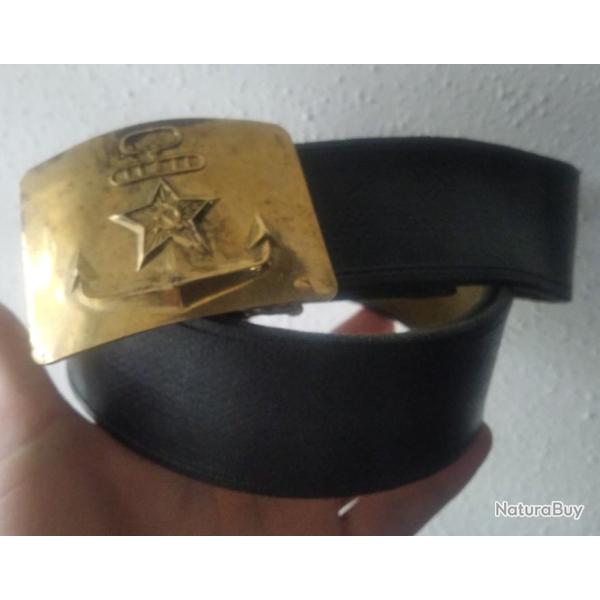 AUTHENTIQUE CEINTURE MILITAIRE DE L'ARME ROUGE MARINE SOVIETIQUE 106 CMS URSS CCCP ANNES 1960-1970