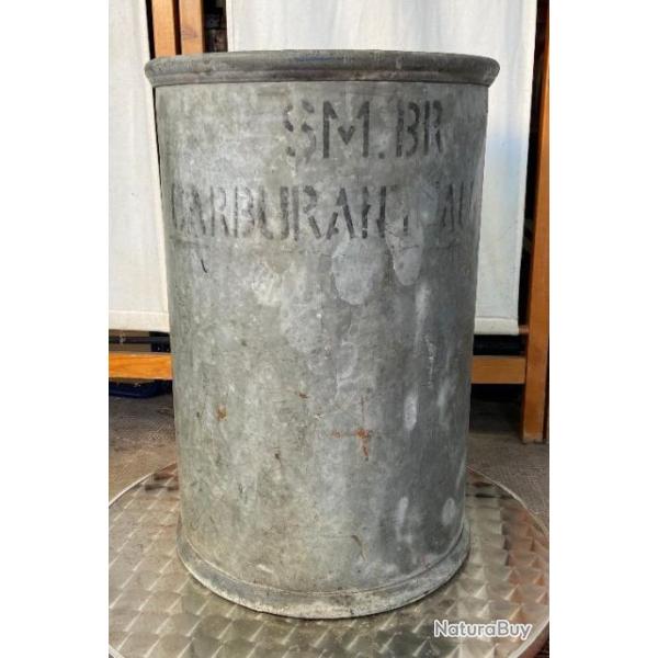 Ancien Bidon Fut en Zinc de l'Arm�e Fran�aise de 1940 (CRE) SM.BR Carburant Auto