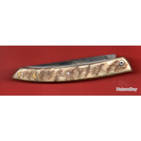 LE THIERS CORNE BELIER grav� pr�nom Initiales dos lame couteau