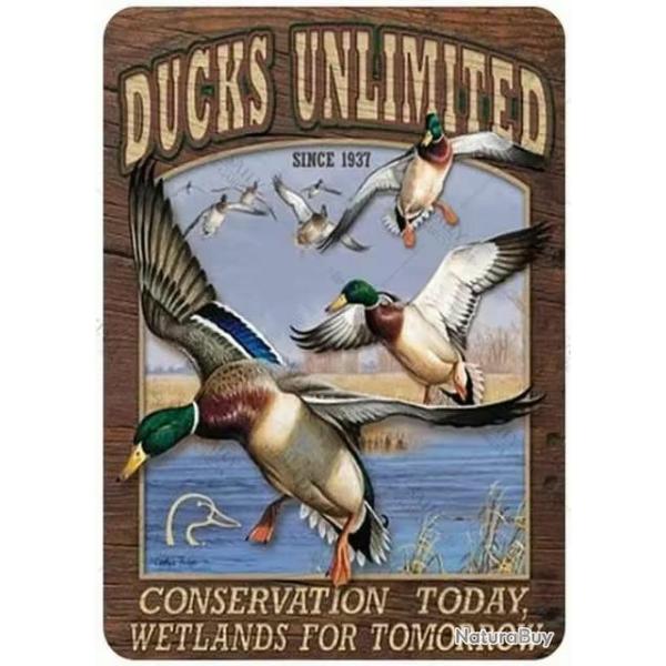 Plaque d�corative m�tal Ducks Unlimited colvert