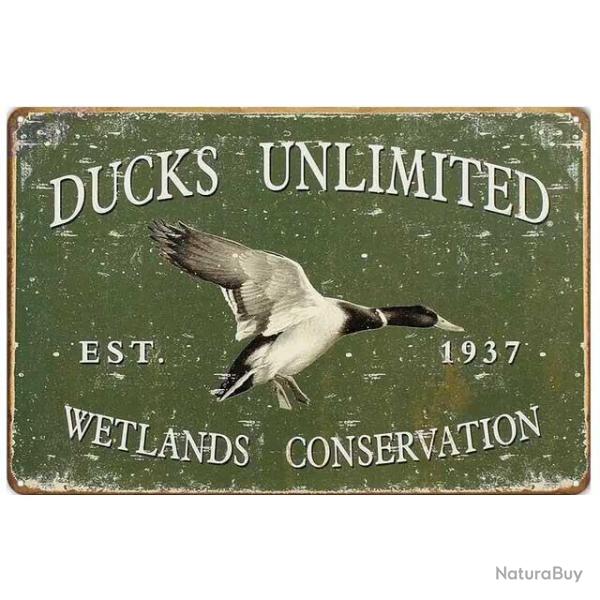 Plaque d�corative m�tal Ducks Unlimited vintage