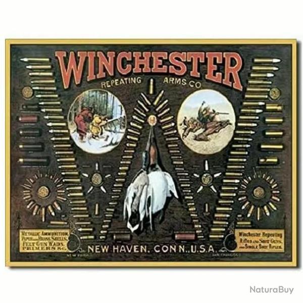 Plaque d�corative m�tal Winchester ammunition