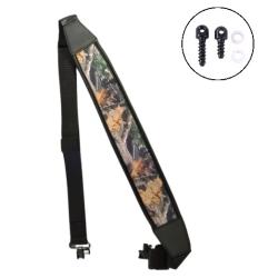 Bretelle n&eacute;opr&egrave;ne Noire v1 pour carabine de chasse + 2 vis grenadi&egrave;res